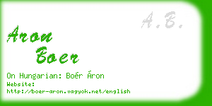 aron boer business card